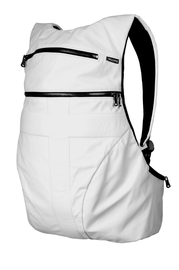 Белый кожаный рюкзак