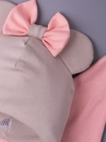 Шапка для девочек с ушками и снуд на осень