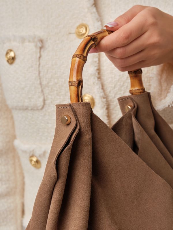 Замшевая сумка Bamboo DBR 30990 серо-коричневый