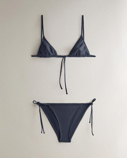 ZARA HOME БИКИНИ ТОП С ТРЕУГОЛЬНЫМИ ЧАШКАМИ, СИНИЙ