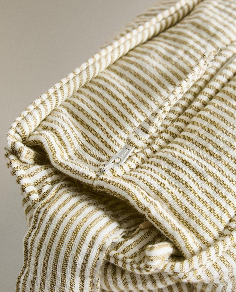 ZARA HOME ХЛОПКОВАЯ СУМКА ДЛЯ КОЛЯСКИ В ПОЛОСКУ, ЗЕЛЕНЫЙ