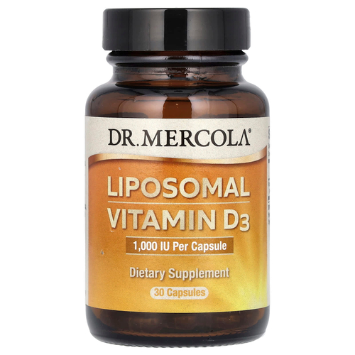 Dr. Mercola, липосомальный витамин D3, 25 мкг (1000 МЕ), 30 капсул