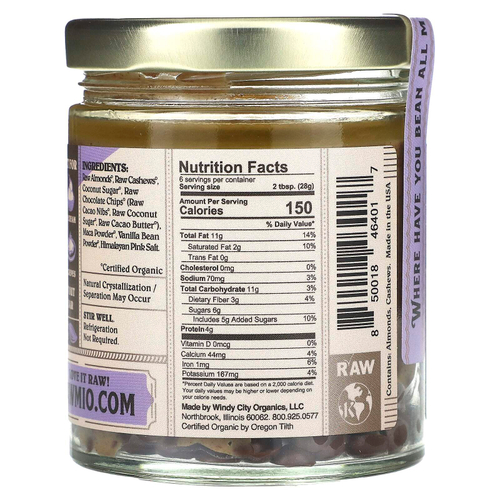 Rawmio, Тесто для печенья с миндальным шоколадом, 170 г (6 унций)