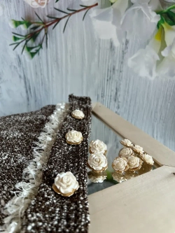 Декоративные металлические пуговицы Роза перла 18