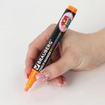 Маркер меловой "POP-ART" ОРАНЖЕВЫЙ, 5 мм, сухостираемый, для гладких поверхностей, BRAUBERG, 151531