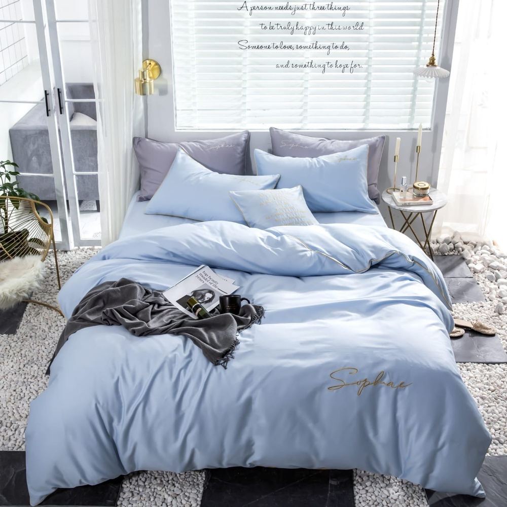 2-спальное постельное белье из сатина Голубое небо