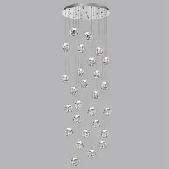 5084/120L L-VISION ODL25 553 хром/прозрачный/металл/акрил Люстра каскадная LED 120W 4000K 6000Лм JEMSTONE