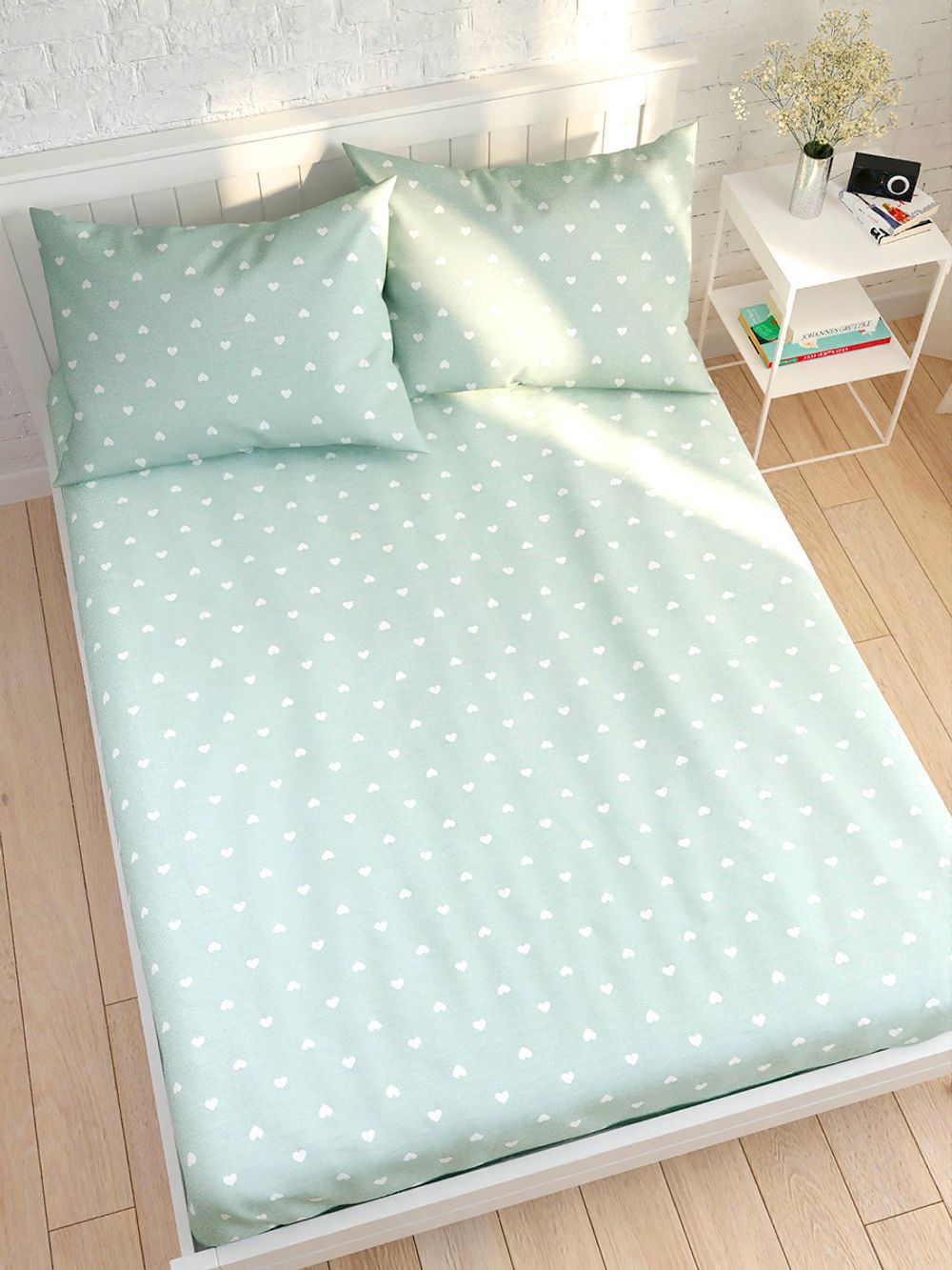 Постельное белье Сказка "Николь" семейное   наволочки 50х70 2шт Простынь на резинке 160х200 см  Пододеяльник 145х215 см(2шт)