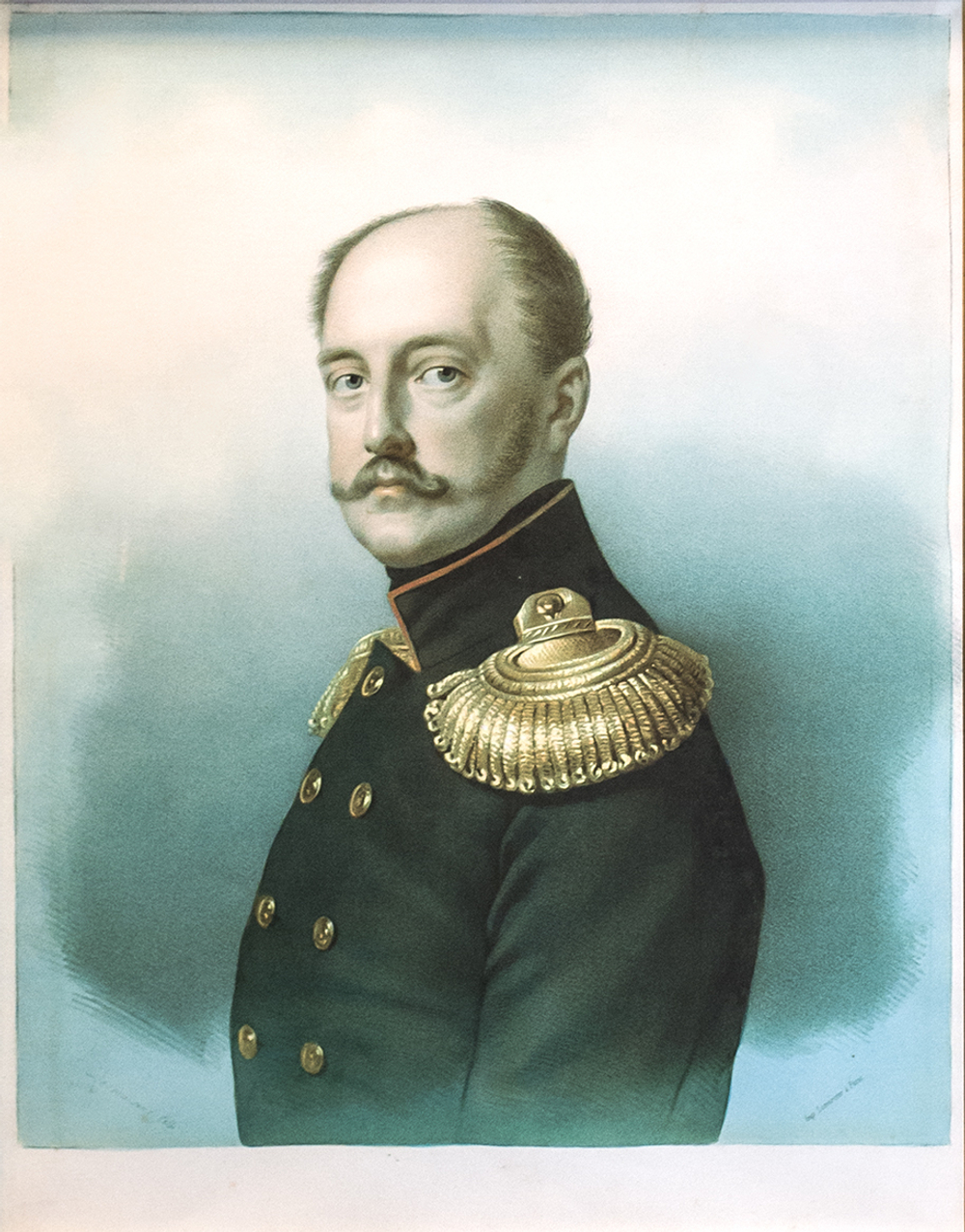 Хромолитография «Портрет императора Николая I» по рис. Э. Демезона. сер. XIX в.