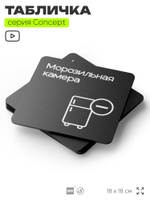 Табличка Морозильная камера, на дверь и стену, навигационная и информационная, серия CONCEPT, 18х18 см, Айдентика Технолоджи