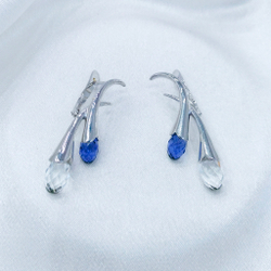 "Пломбир" серьги в родиевом покрытии из коллекции "Десерт" от Jenavi  с английским замком