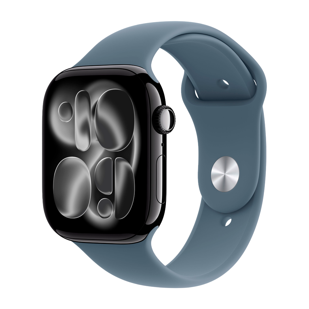 Умные часы Apple Watch Series 11 GPS, 46mm, Jet Black Aluminium Case with Anchor Blue Sport Band, M/L