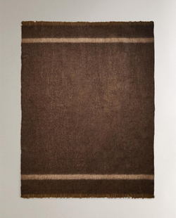 Zara Home - Мягкое полосатое одеяло, зеленый, 140x190 см