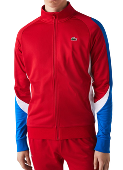 Мужская теннисная кофта Lacoste SPORT Classic Fit Zip Tennis Sweatshirt - red/blue/white