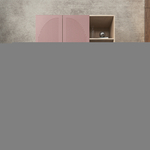 Шкаф Агератум МДФ двухсекционный с стеллажом Лайн бохо (0,27) А10017 матовая - Дуб Сонома 3025  150*60*240