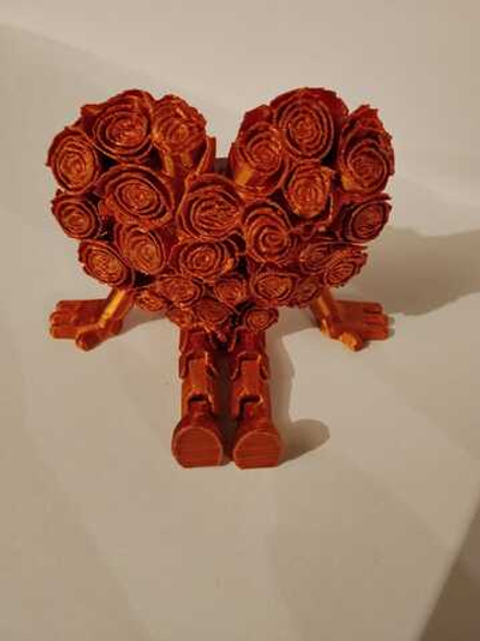 Сердце розочки с подвижными ножками в подарочном мешочке 3D валентинка подарок универсальный