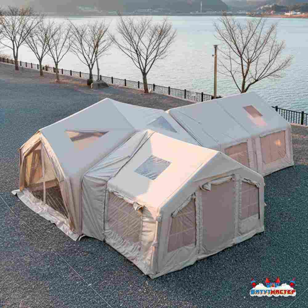 Пневмокаркасная палатка «Летний Уют» 3,6×3,6×2,5 м — семейная, кемпинговая из ПВХ