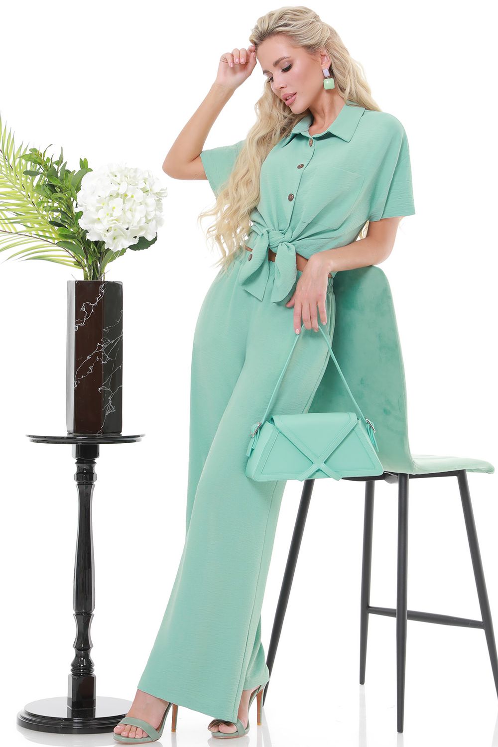 Костюм летний мятного цвета DStrend (Акция)