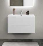 Тумба с раковиной подвесная BelBagno MARINO-CER-MINI-800-2C-SO-BO-P Bianco Opaco, раковина белая BB-8099-3-80