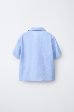 ZARA РУБАШКА ИЗ МОДАЛА, СИНИЙ