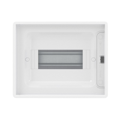 Щиток 8 мод настенный FRAME, белый с прозрачной дверцей, с 2 шинами PEN на 6 и 8 отв.