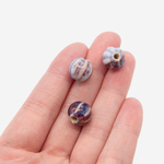 Бусина в форме "Бутон", 11мм, фиолетовая, глазурированный фарфор