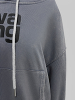 Толстовка Original Design 23508.5 укороченная с капюшоном и карманом кенгуру с надписями спереди