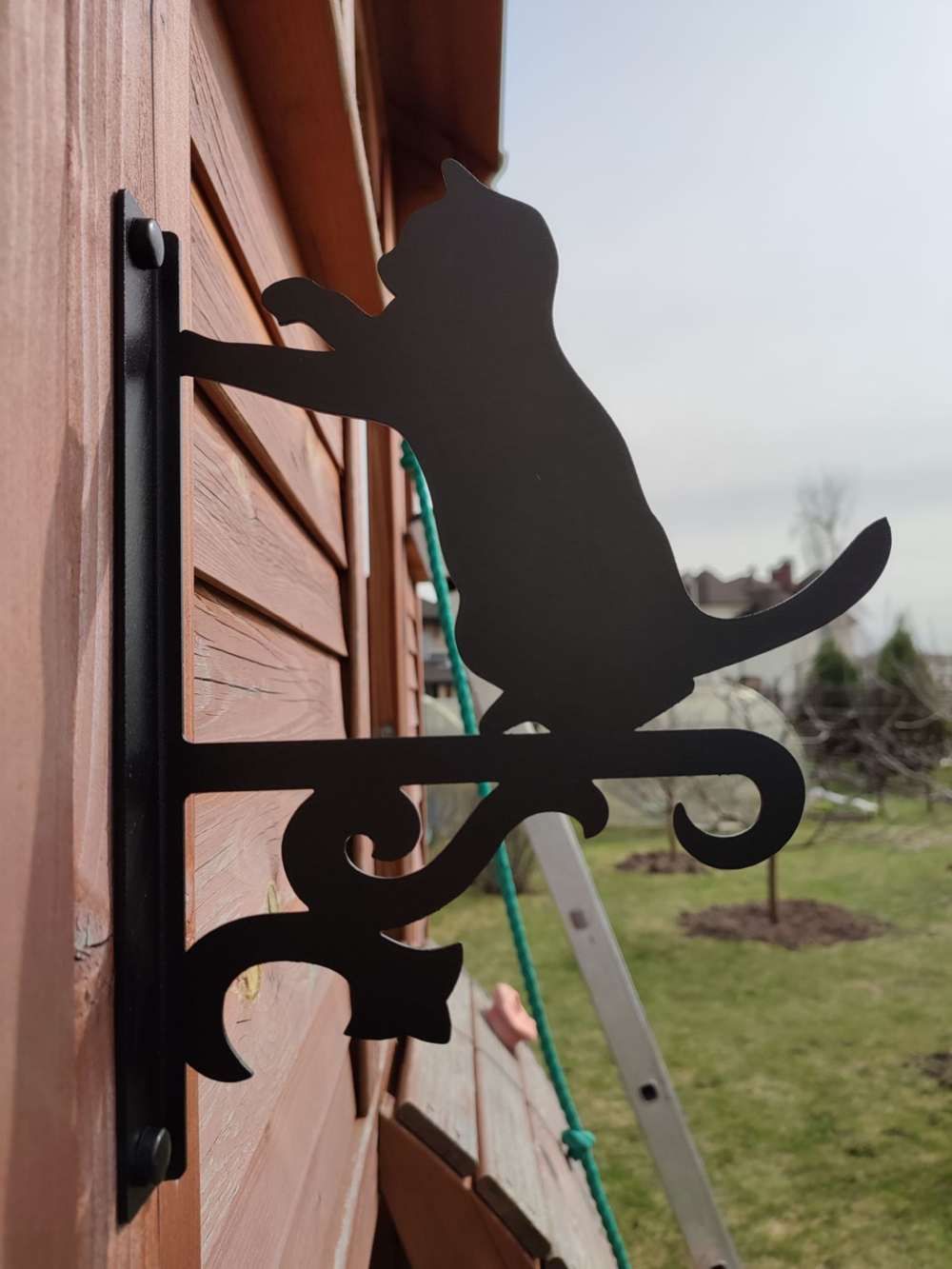 Кашпо подвесное Кошка, кронштейн для подвесного кашпо, держатель для цветов