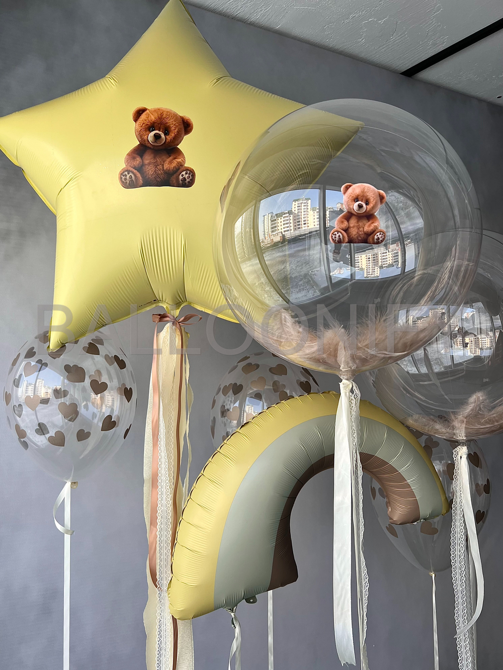 Набор шаров "Мишка" + звезда