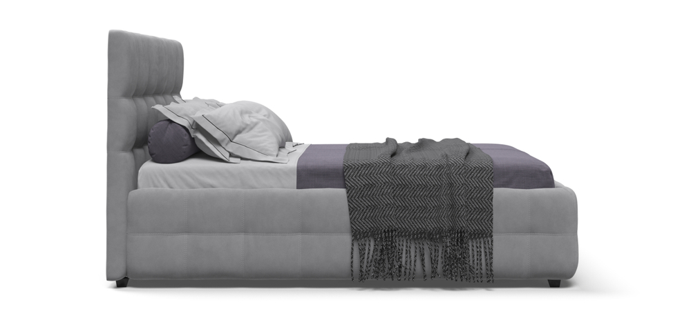 Босс Кровать+ПМ 140 Велюр Монолит сталь