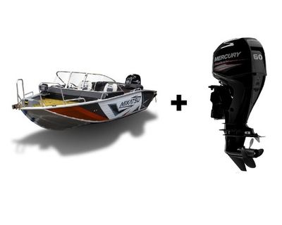 Комплект Алюминиевая лодка (катер) Mikatsu (Микатсу) 470 (Z43) Sport + мотор Mercury ME F60 ELPT EFI