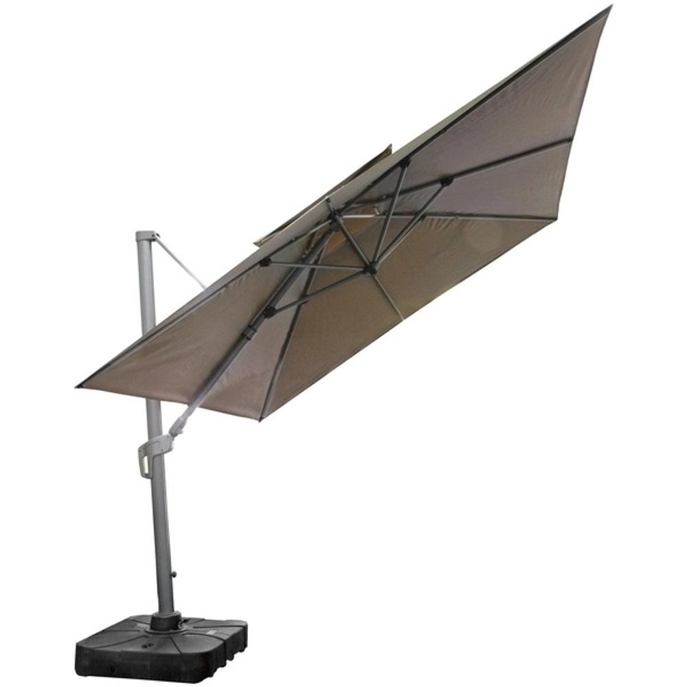 Зонт садовый складной с подставкой, квадратный 250*250 см, бежевый