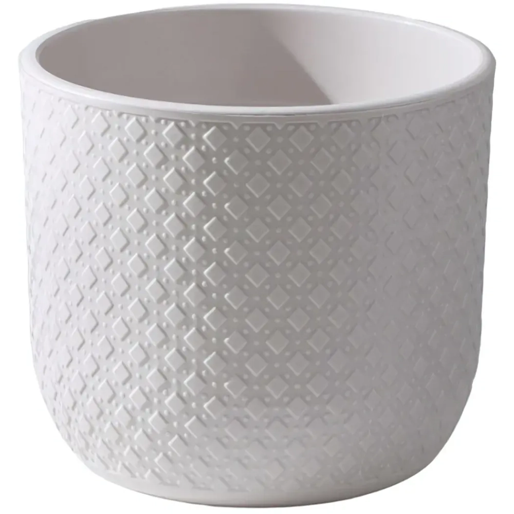 Кашпо для цветов пластиковое 3,2л d-17,5см «Клевер» во вставкой льняной