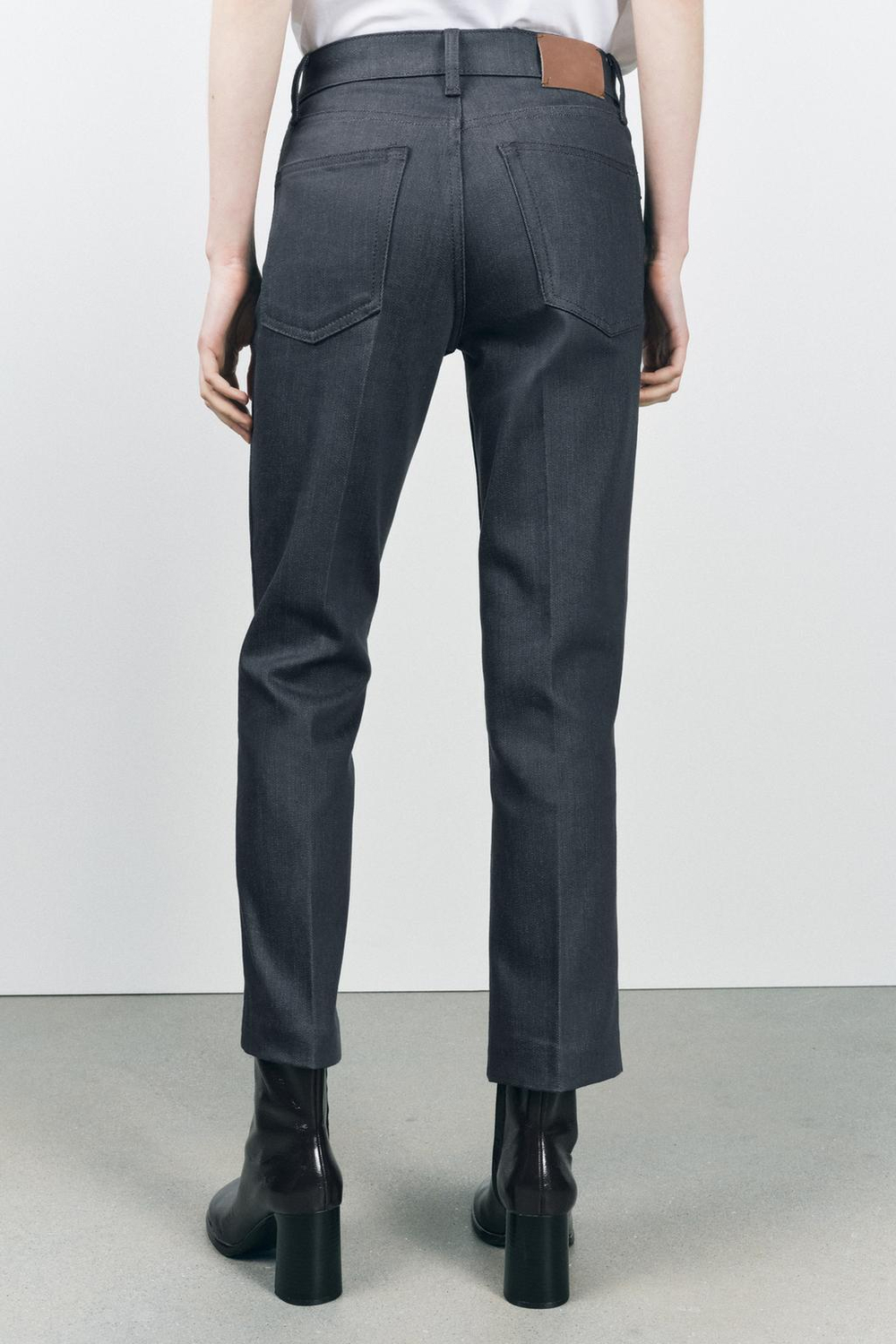 Джинсы bootcut cropped с высокой посадкой — zw collection