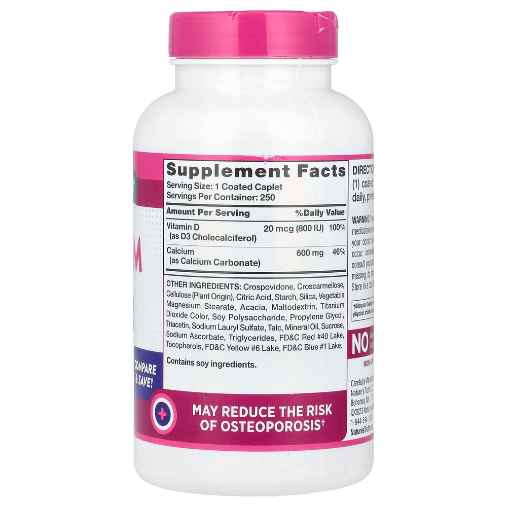 Nature's Truth, Кальций + D3, 250 капсул в оболочке