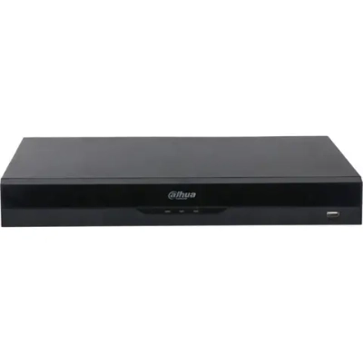 16-канальный IP-видеорегистратор Dahua 4K, H.265+ и ИИ 2 SATA III до 20Тбайт; 1 HDMI (8K), 1 VGA; 1 RJ45 1000Мбит/с тревожные вх./вых.: 4/2