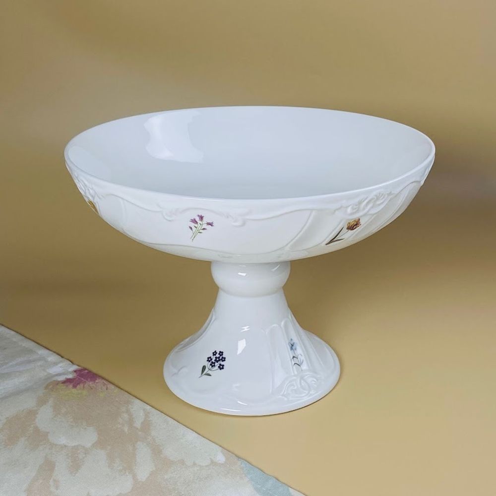 Lenardi 109-221 Фруктовница 26.5х18,5см на ножке КРОКУС в под.уп.(х6)Фарфор