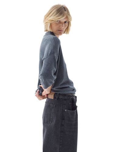 Серая трикотажная футболка-поло