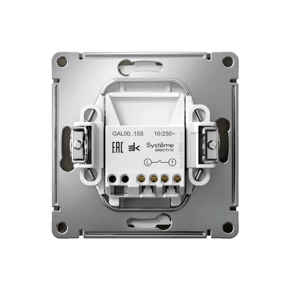 ARTGALLERY 1-клавишный ВЫКЛЮЧАТЕЛЬ КНОПОЧНЫЙ, 10А, механизм, быстрозажим. клем., МОККО