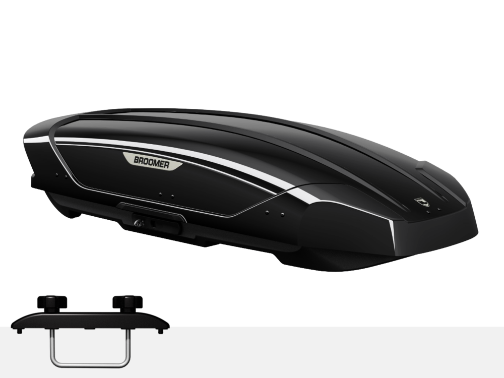 Бокс BROOMER Venture L (черный глянец,усил.,скоба) 187x89х40см. 430л. 01.129.02