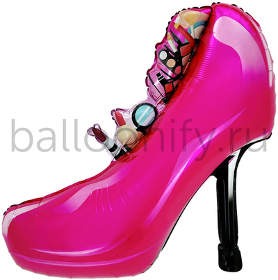 Шар (31''/79 см) Фигура, Туфелька, Розовый, 1 шт.