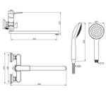 Смеситель для ванной и душа с длинным изливом и душевым набором Damixa Eclipse 2.0 489500000