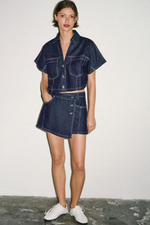 Z1975 Комплект из короткой джинсовой рубашки - ZARA