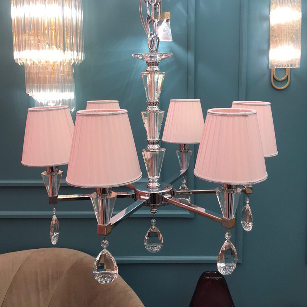 Люстра Cloyd ARTORIA C6 / бел. абажур - Ø65 см - хром (арт.10799)