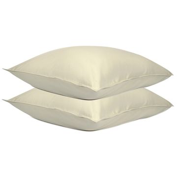 Набор из двух наволочек из сатина серо-бежевого цвета  брашинг-эффектом из коллекции essential, 70х70 см