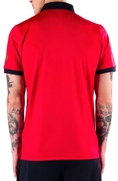 Мужское теннисное поло Hydrogen Half Zip Tech Tee - red/blue navy