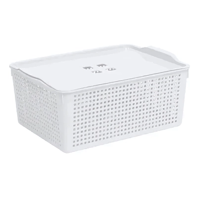 Корзинка Лофт 13л 395х168 мм с крышкой (белый)