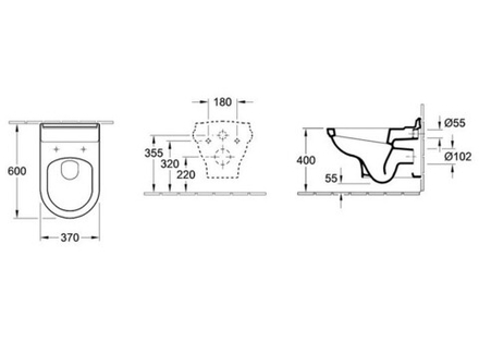 Унитаз подвесной Villeroy &amp; Boch Hommage, альпийский белый CeramicPlus 6661B0R1