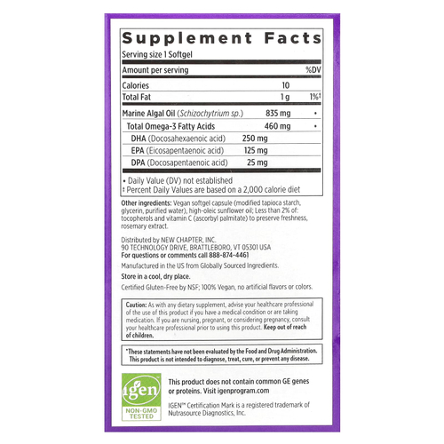 New Chapter, Веганский комплекс с омега-3, 30 мягких таблеток