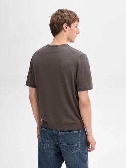 Massimo Dutti Футболка из 100% хлопка, мышино-серый